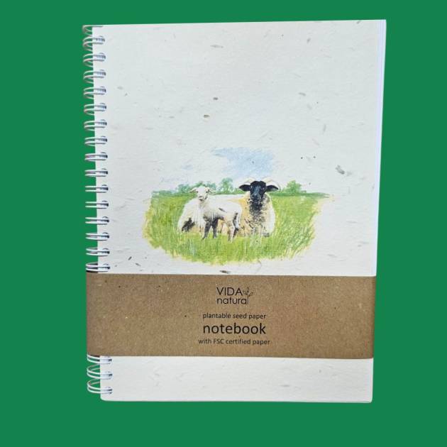 Seed Paper Note Book - Norfolk Horn Sheep and Lamb