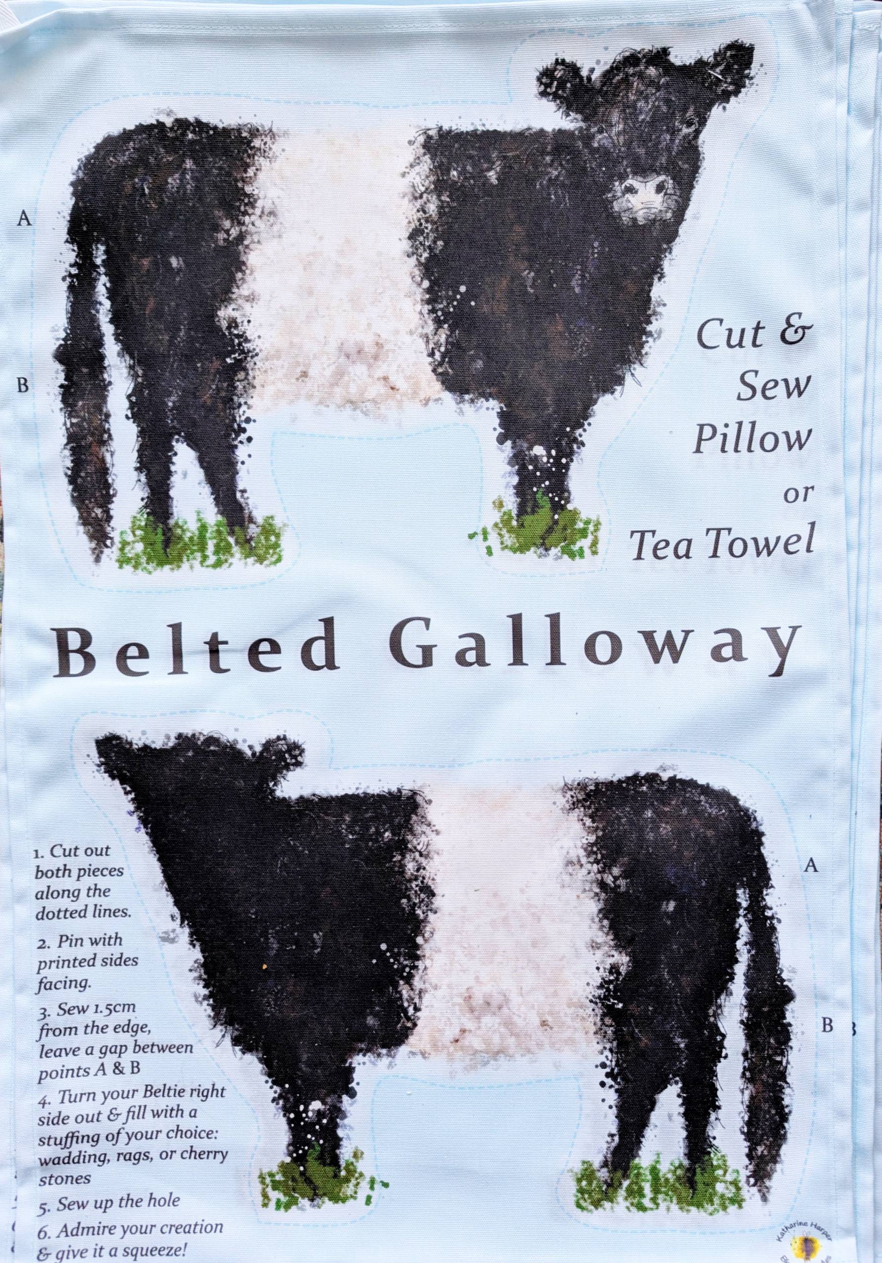 Belted Galloway Cut and Sew Tea Towel